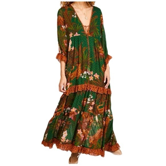 Farm Rio Maxi Dress Tropical Pattern - Picture 9 of 12